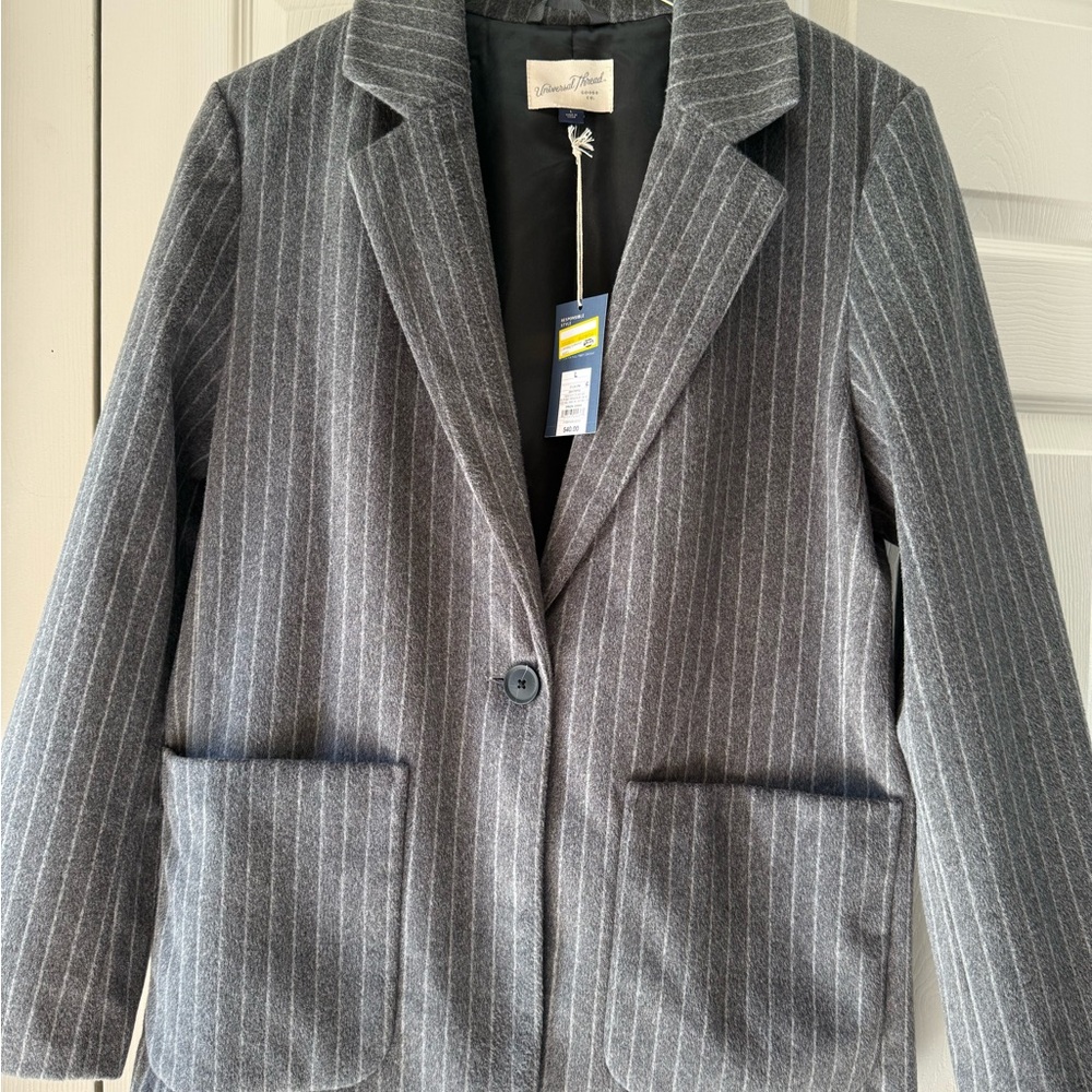 Universal Thread Women's Gray Pinstripe Blazer